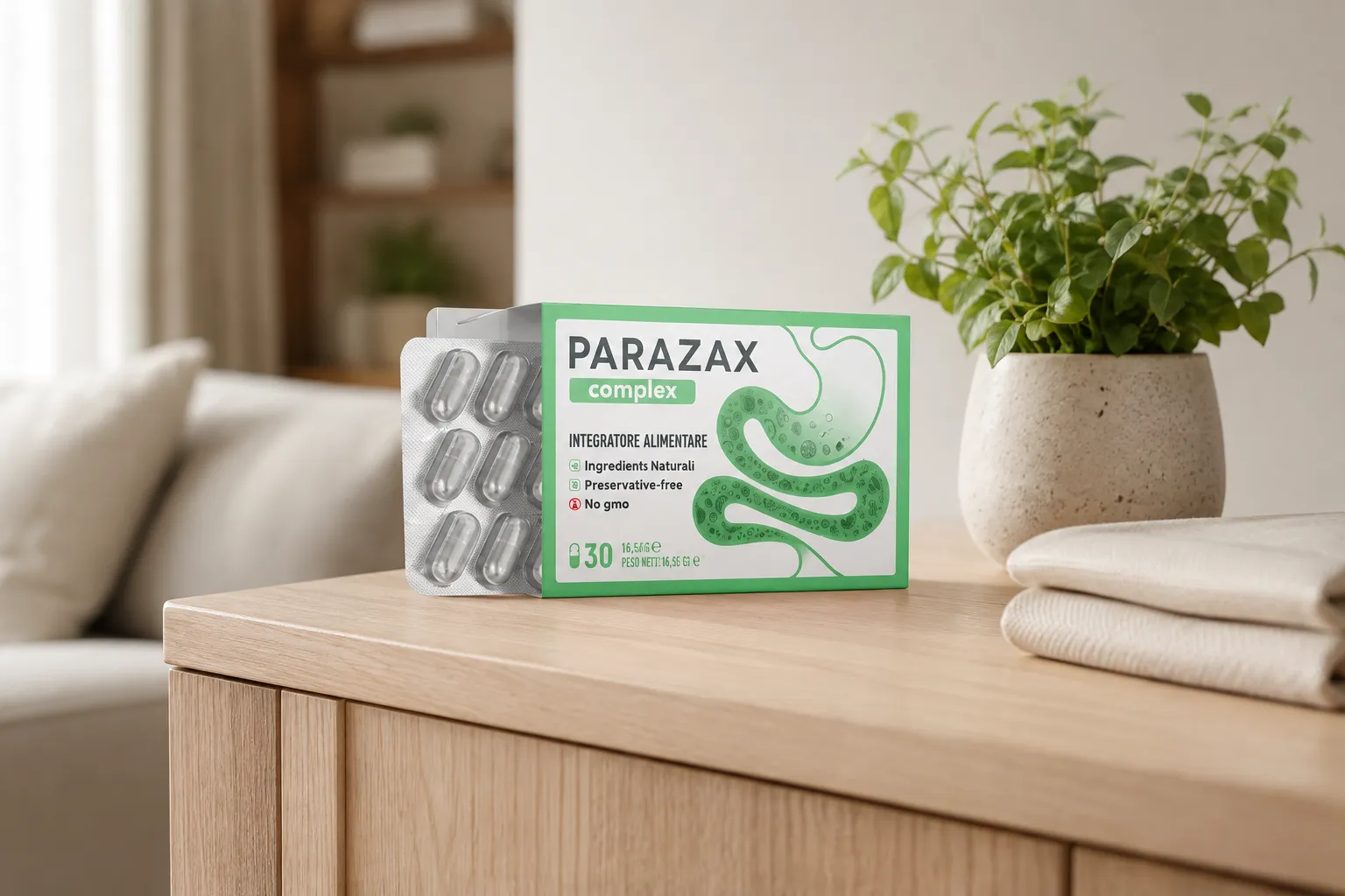 Parazax Complex — el envase en el día a día