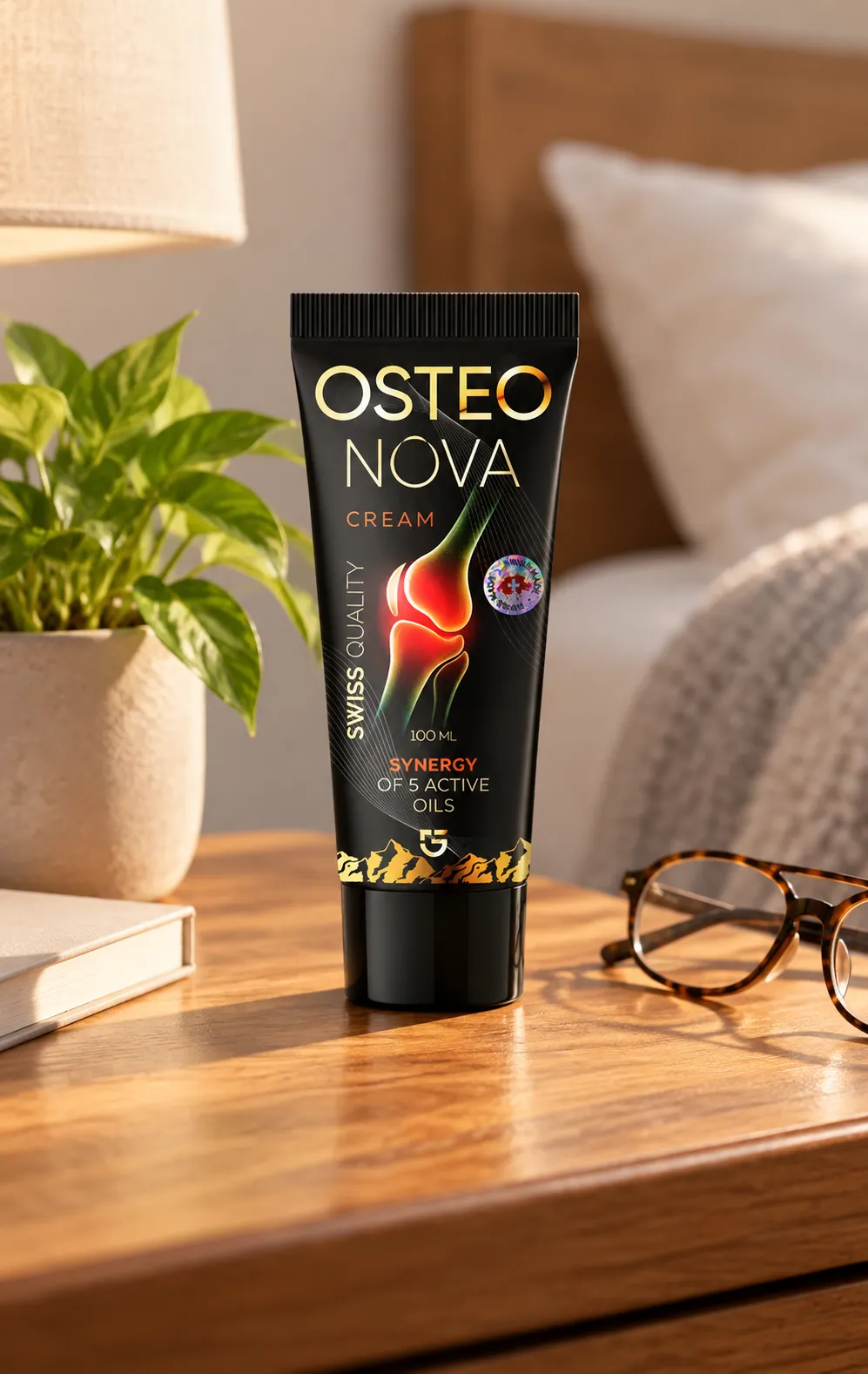 OsteoNova cream — el envase en el día a día