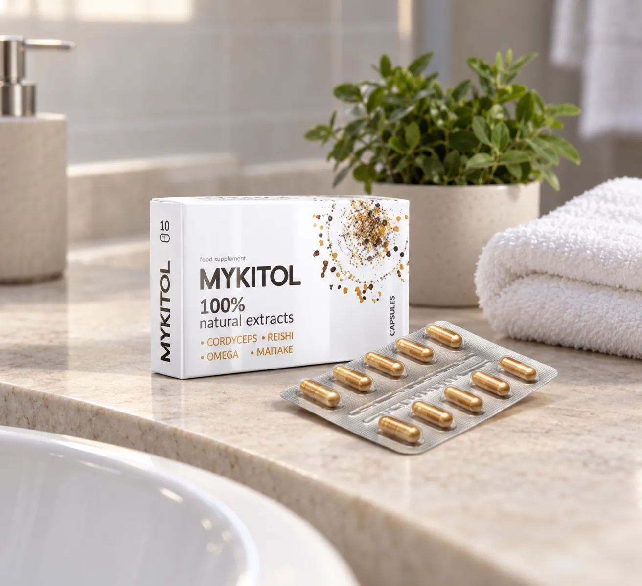 Mykitol WHITE — el envase en el día a día